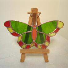papillon vert en vitrail tiffany